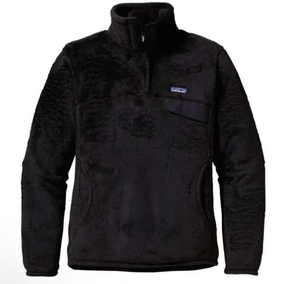 Patagonia Black Re-Tool 1/4 Snap Textured LS Fleece Pullover Size M - Picture 2 of 13